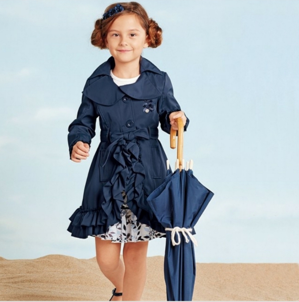 Stylish Navy Kids Trench Coat